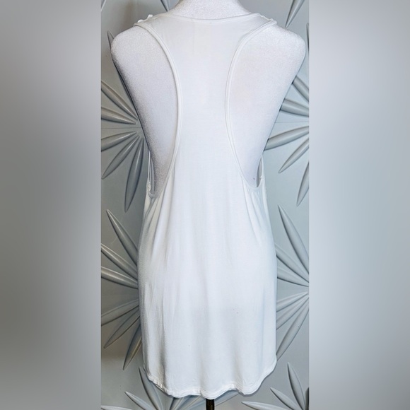 NWT Free People SZM white racer back tank, spaghetti strap front, bust 38”-48” - Picture 5 of 6